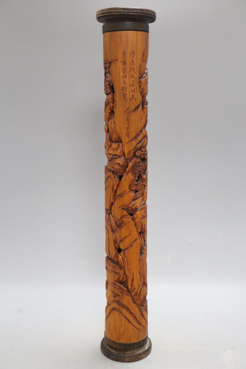A bamboo scroll case, length 47.5cm